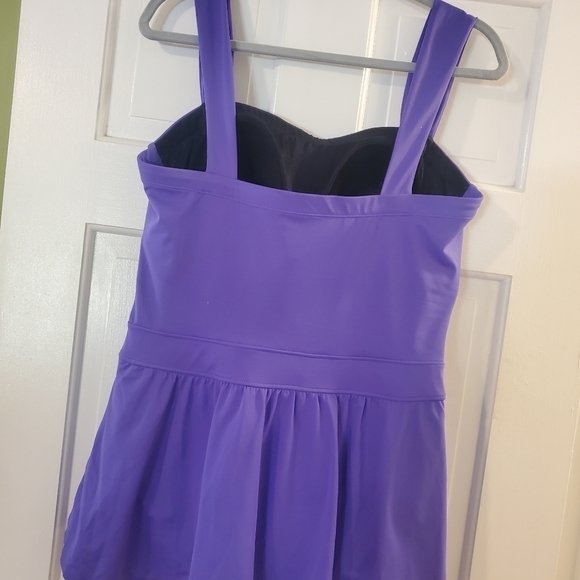 Coastal Blue Purple One Piece Swimsuit Size 16/18 - Picture 3 of 11